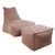 Vetro Bean Bag + Ottoman in Coffee Brown