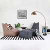 Vetro Bean Bag + Ottoman in Grey - Ministry of Chair